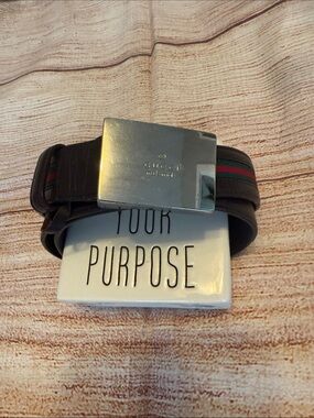 Women’s Gucci Web Belt – Brown Leather with Signature Green/Red Stripe